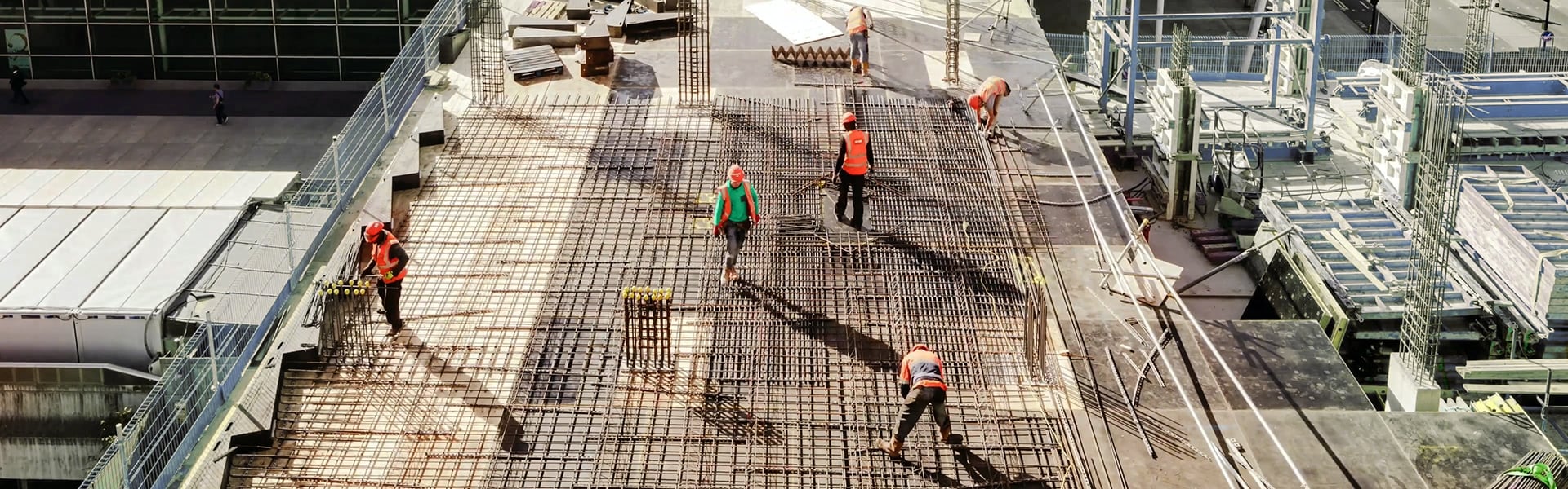 Baustelle aus der Vogelperspektive.