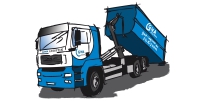 Illustration LKW mit Abrollcontainer