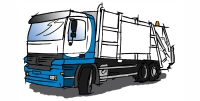 Illustration Umleerer LKW