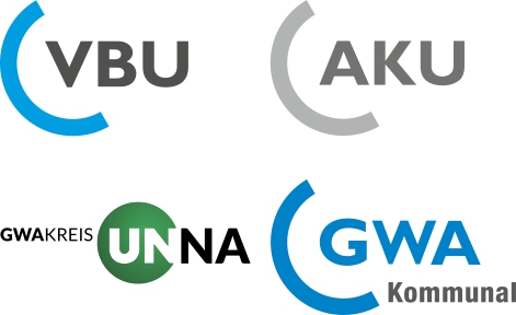 Logos als Gruppe: VBU, GWA, GWA Kommunal, GWA Logistik, AKU, AVA